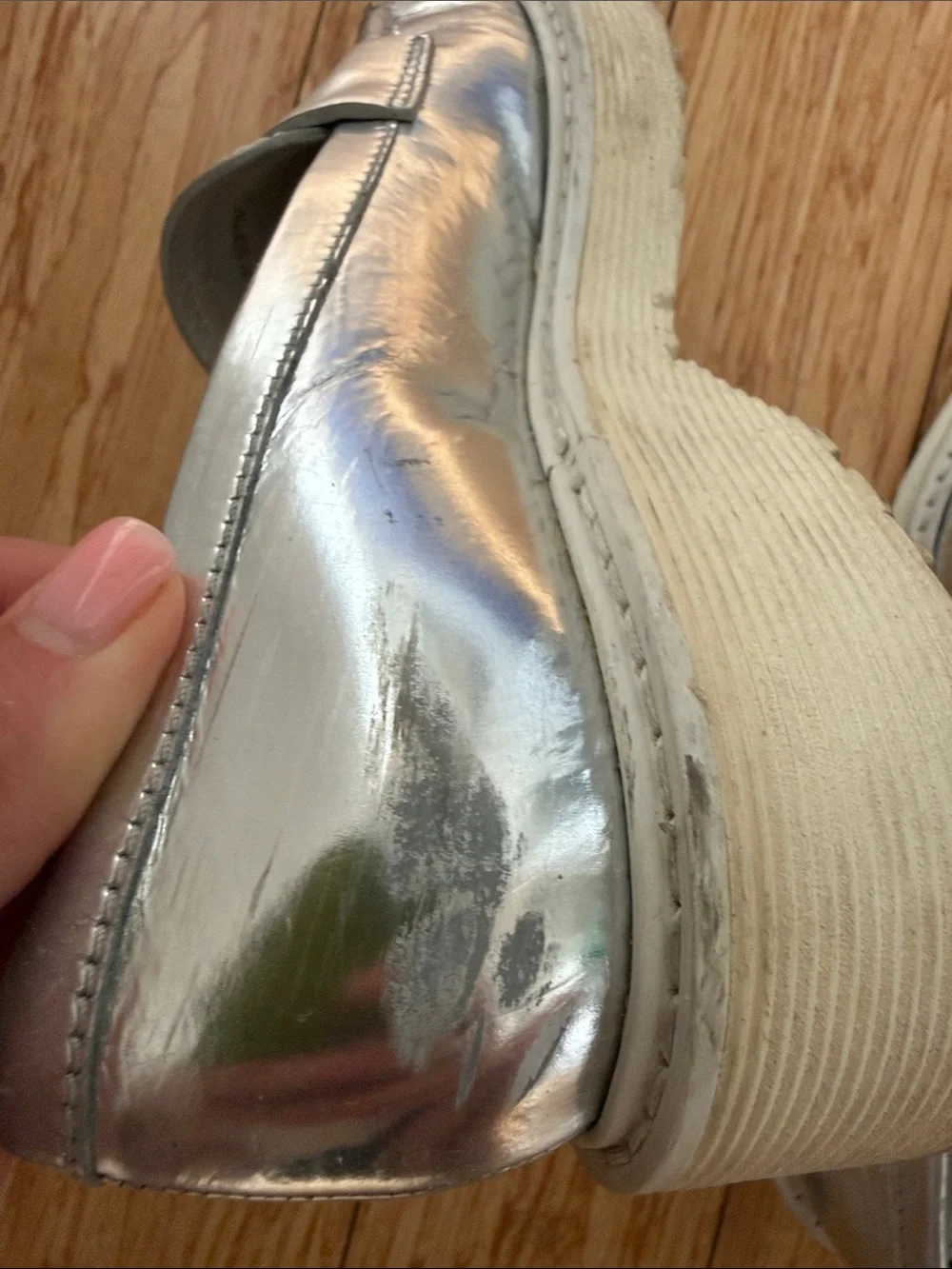 Silver Prada Loafers - 36 - Picture 3 of 6